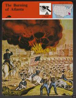 BURNING OF ATLANTA GEORGIA 1864 Civil War STORY CARD  
