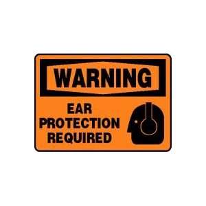  WARNING EAR PROTECTION REQUIRED (W/GRAPHIC) Sign   10 x 