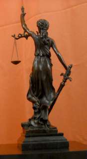 Blind Lady of Justice Themis Bronze Statue Law Mayer  
