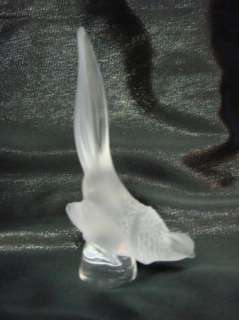   LALIQUE France Frosted PHEASANT Figurine Paperweight Art Glass  