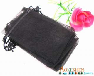 SIZES BLACK Organza Wedding Favor Gift Bags Pouch /Premium Jewelry 