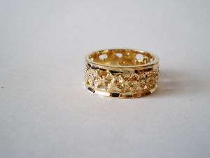 24k Gold gep Wide Flower Band Ring wedding also  