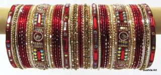 Indian Ethnic Bridal Bangles Set of 104 Metal Bracelet  