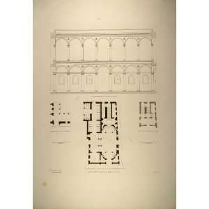  1860 Engraving Plan Palazzo Doria Pamphilj Letarouilly 