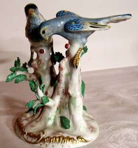 Old ACHILLE BLOCH Paris Porcelain Figurine Severs birds  