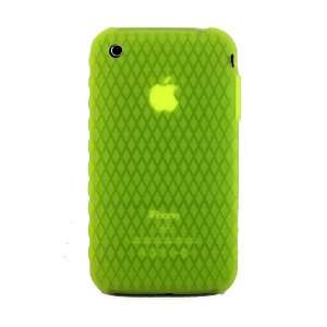  iPhone 3G & 3GS Silicone Case * Raised Diamonds * (Neon Yellow) 8GB 