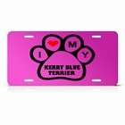 KERRY BLUE TERRIER DOG PINK LICENSE PLATE