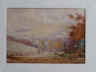 MARTEN SUPERB AUTUMN HILLS WATERCOLOUR 19TH CENT  