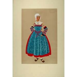   Costume Dress Ambert France   Orig. Print (Pochoir)