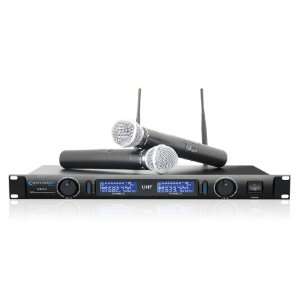   Dual Wireless Microphone System with VU Meter Musical Instruments