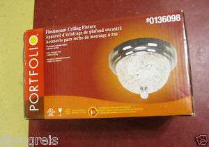 Portfolio Chrome/Chrystal 2 Light Ceiling Flushmount  