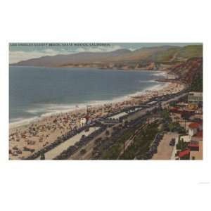 Santa Monica, CA   Los Angeles County Beach Scene Premium Poster Print 