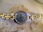 LOVELY BLUE FACE SILVER WITH GOLD TONE LADIES QUARTZ WA