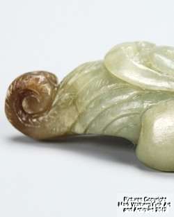 Chinese Nephrite Jade Carving of Mythical Creature, 19th Century 