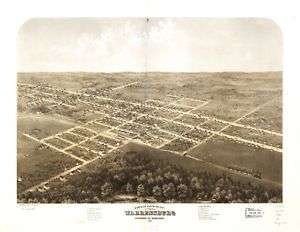 1869 WARRENSBURG MISSOURI Johnson County MO USA MAP CD  