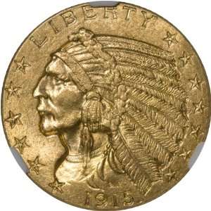  1915 $5 NGC MS63 CAC Indian Head Half Eagle Everything 