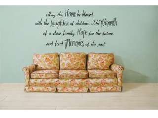 HOME LAUGHTER WARMTH HOPE MEMORIES Wall Quote Lettering Words Decal 