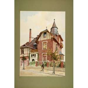   Plan Elevation Volkel   Original Chromolithograph