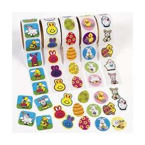 Stickers/5 Rolls of 100 Assorted SPRING TIME Stickers/BUNNY/Chick/EGG 