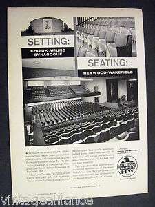 Heywood Wakefield Seating in Chizuk Amuno Synagogue Baltimore MD 1964 