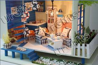 Dollhouse Miniature Model DIY Kit w/ Light Romantic Aegean Sea  