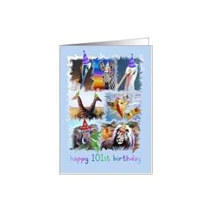  Colorful 101st Birthday Zoo Animals Card Toys & Games