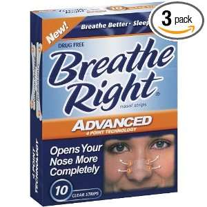 Breathe Right Advanced Nasal Strips 10 count (Pack of 3)