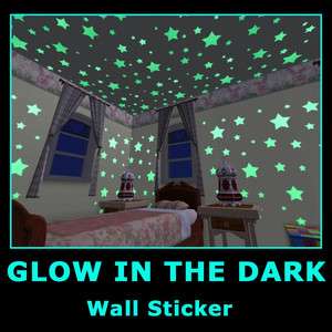 Glow in Dark Baby Room Baby Wall Stickers Decals Stars  