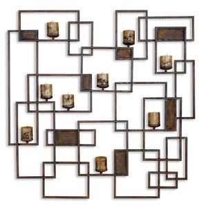 Geometric Square and Rectangle Wall Candle Holder  