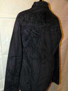 NWT Affliction Black Premium Black/Purple L/S Mens Shirt size Medium 
