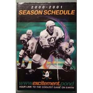 2000 2001 Anaheim Mighty Ducks Fold Out Season Schedule   3 1/2 x 2 1 