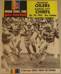 1965 Houston Oilers KC Chiefs AFL Program Dawson Blanda  