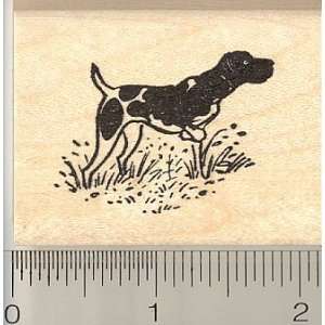 Spotted English Pointer Dog Rubber Stamp   Wood Mounted 