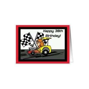  Drag Racing 38th Birthday Card Card Toys & Games