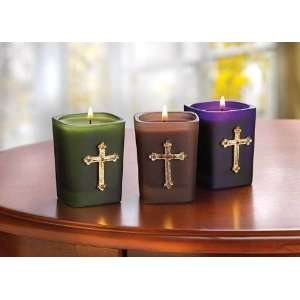  Jeweled Cross Votive Candles