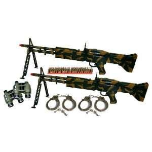  Kids Toy M60 Dart Machine Gun with Binoculars + Handcuffs 