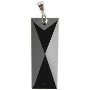  Blue Moon Manor House Glass Pendant Faceted Rectangle Black 