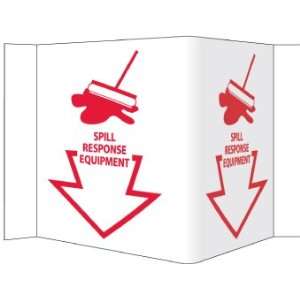 Visi Sign, Spill Response Equipment, Red, 5 3/4X8 3/4, .125 PVC 
