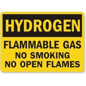 com Hydrogen Flammable Gas No Smoking No Open Flames Laminated Vinyl 