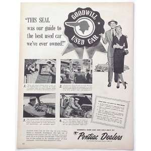    1954 Pontiac Goodwill Used Cars Print Ad (3153)