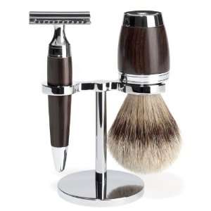  Stylo   Shaving Set, Silvertip Badger, African Blackwood 