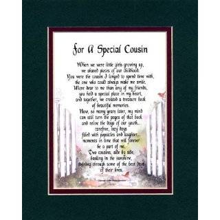 For a Special Cousin Touching 8x10 Poem, Double matted in Dark Green 