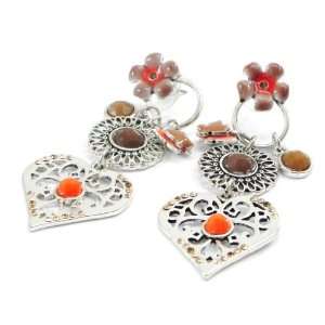  french touch loops Emilie orange brown. Jewelry