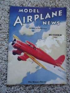 Vtg 1935 MODEL AIRPLANE NEWS Magazine THE KINNER ENVOY  