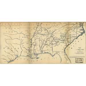  1856 Map of southern part of United States