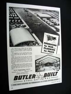 Butler Steel Aircraft Hangars war uses theme 1943 Ad  