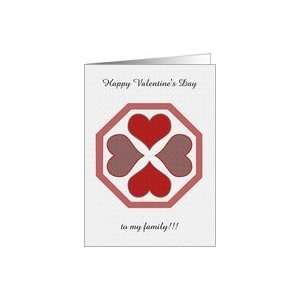  Valentine Family Hexagon Hearts Custom Text  Blank   Grey 