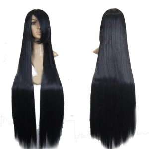  Japanese Anime Long Black Straight Cosplay Wig Ml120 