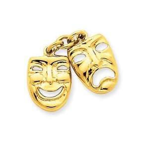  14k Comedy Tragedy Charm   Measures 21.8x24.4mm 