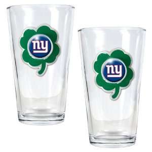  NFL New York Giants St. Patricks Day 2pc Pint Glass Set 